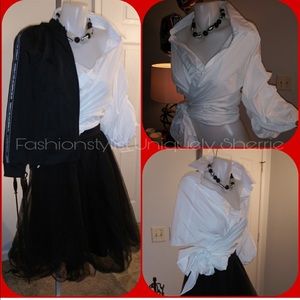 REPOSH - white wrap shirt